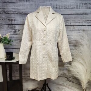 WeatherTamer Elegant Cream Quilted Women's Coat